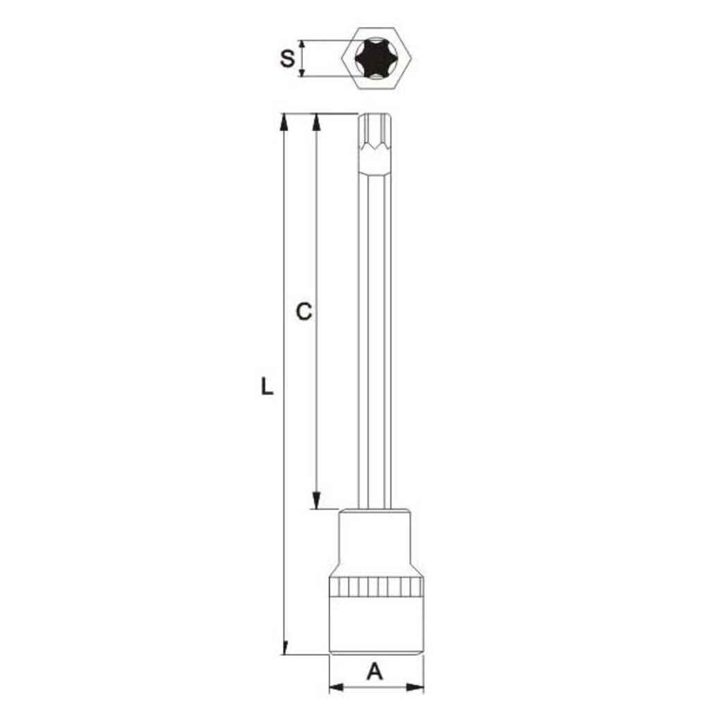 Бита-головка 1/2" TORX T40х200мм длинная JTC фото, характеристики