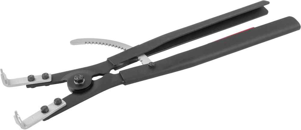 P9920D Щипцы загнутые 90° с фиксатором для стопорных колец, разжим, 165-300 мм, 4.5-5.5 мм, 500 мм фото, характеристики