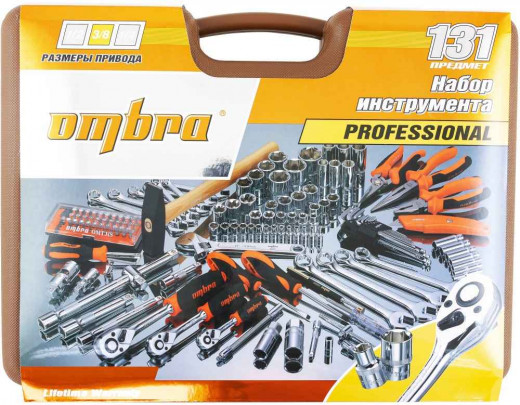 OMT131S (OMT131S18) Набор инструмента универсальный 1/4", 3/8" и 1/2"DR, 131 предмет фото, характеристики