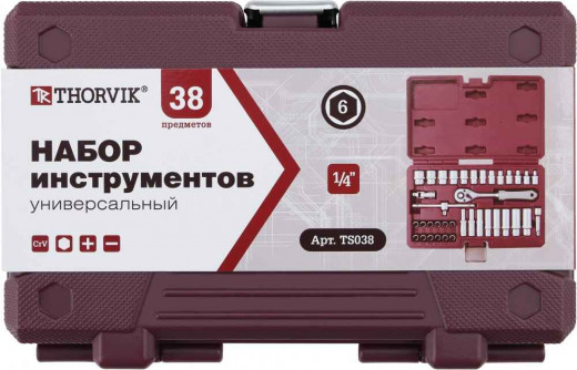 TS038 Набор инструмента 1/4"DR, 38 предметов фото, характеристики