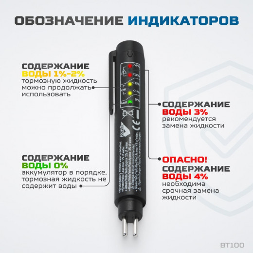 BT100 Тестер качества тормозной жидкости фото, характеристики
