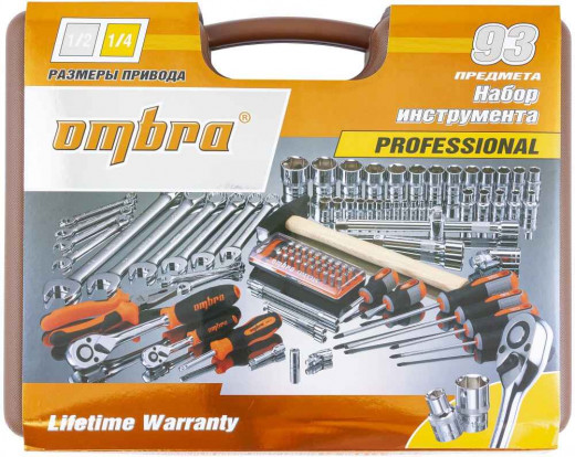 OMT93S (OMT93S18) Набор инструмента универсальный 1/4", 1/2"DR, 93 предмета фото, характеристики