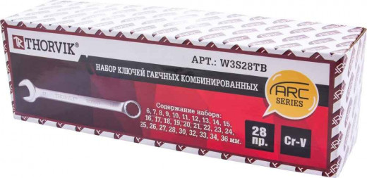 W3S28TB Набор ключей гаечных комбинированных серии ARC в сумке, 6-36 мм, 28 предметов фото, характеристики