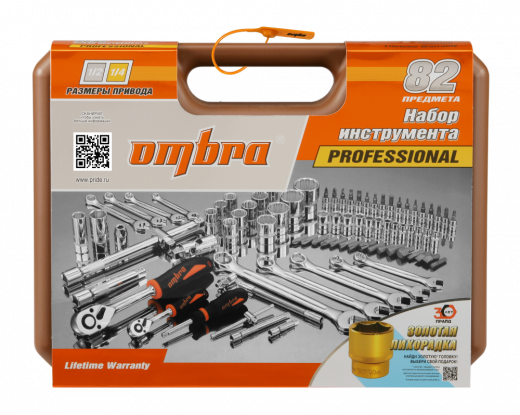 OMT82S12 Набор инструмента универсальный 1/4", 1/2"DR с головками торцевыми 12-гранными 1/2"DR, 82 предмета фото, характеристики