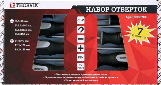 SDS07CO Набор отверток стержневых, 7 предметов фото, характеристики