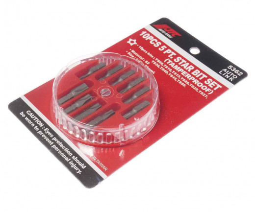 Набор бит 1/4" TORX ТS08-TS50 10 предметов в боксе JTC фото, характеристики