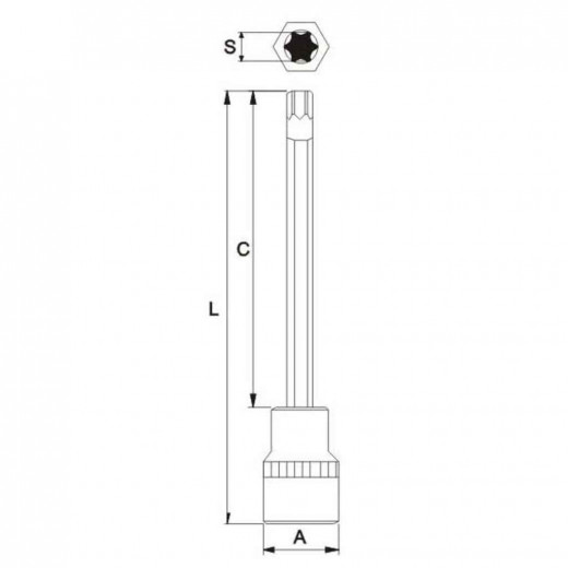 Бита-головка 1/2" TORX T55х200мм длинная JTC фото, характеристики