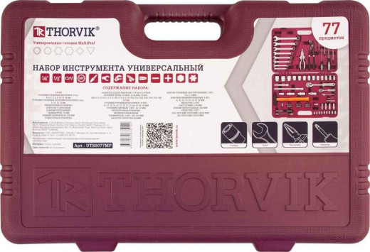 UTS0077MP Набор инструмента универсальный 1/4", 1/2"DR с головками торцевыми MultiProf, 77 предметов фото, характеристики