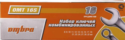 OMT16S Набор ключей гаечных комбинированных в сумке, 8-32 мм, 16 предметов фото, характеристики