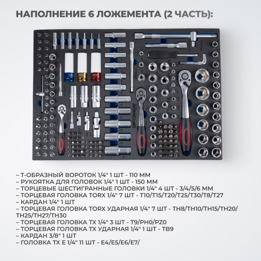 OPT-717E Тележка инструментальная, 7 полок с набором инструментов, столешница с EVA покрытием фото, характеристики