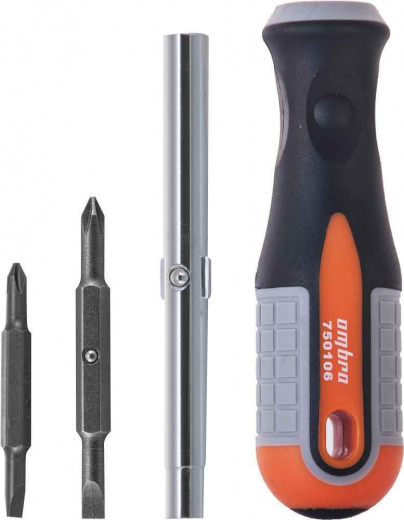 750106 Отвертка стержневая 6 в 1 ROUND GRIP 1/4",5/16"DR, SL5,6, PH1,2 фото, характеристики