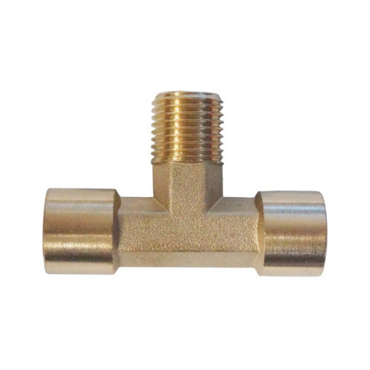 WDK-20FMF Фитинг T - образный, резъба 1/4" PT, F-M-F (внутренний/внешний/внутренний), латунь фото, характеристики