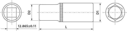 FS11215 Головка торцевая глубокая 1/2"DR, 15 мм фото, характеристики