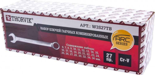 W3S27TB Набор ключей гаечных комбинированных серии ARC в сумке, 6-36 мм, 27 предметов фото, характеристики