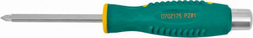 D70Z175 Отвертка стержневая POZIDRIV® , ударная, силовая под ключ, PZ1x75 фото, характеристики
