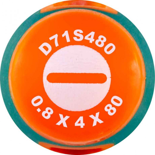 D71S480 Отвертка стержневая шлицевая ANTI-SLIP GRIP, SL4.0х80 мм фото, характеристики