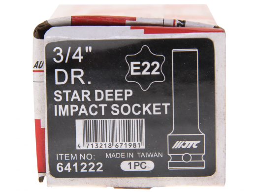 Головка торцевая 3/4" TORX E22 глубокая L=110мм JTC фото, характеристики