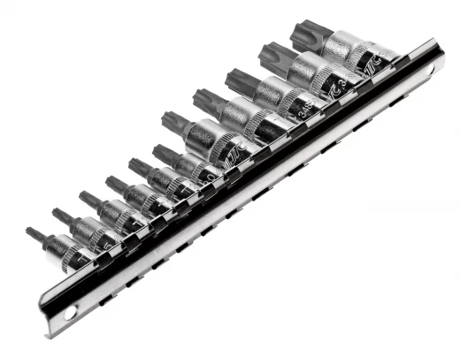 Набор головок торцевых 1/4"-3/8" TORX Т10Н-Т60Н с отверстием 11 предметов JTC фото, характеристики