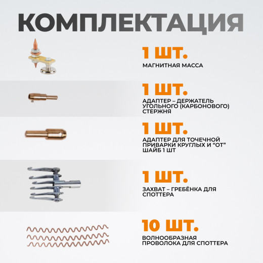 WDK-BOX97 набор сварочных аксессуаров для споттера в пластиковом кейсе фото, характеристики