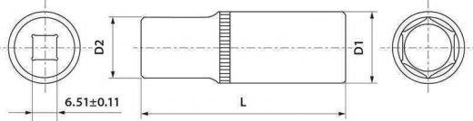 FS11409 Головка торцевая глубокая 1/4"DR, 9 мм фото, характеристики