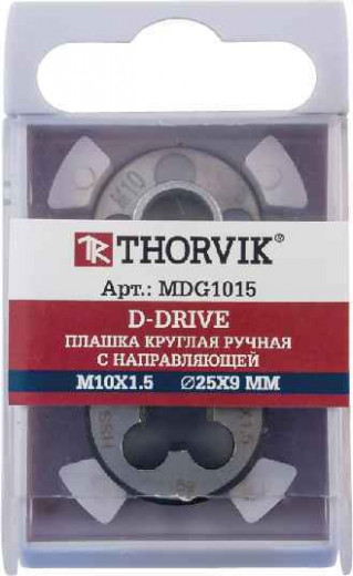 MDG1015 Плашка D-DRIVE круглая ручная с направляющей в наборе М10х1.5, HSS, Ф25х9 мм фото, характеристики