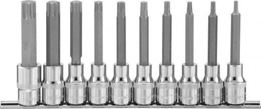 921910 Набор насадок торцевых 1/2"DR с вставками-битами TORX® на держателе, T20-T70, 100 мм, 10 предметов фото, характеристики