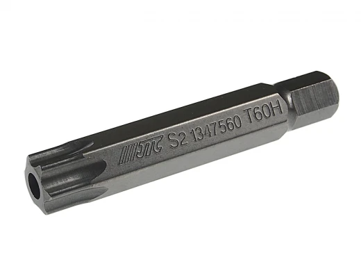 Бита TORX Т60Hх75мм 10мм удлиненная S2 JTC фото, характеристики