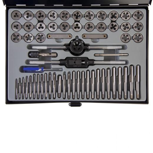 WDK-DT3060 Набор метчиков и плашек М3-М12, 4-40 - 1/8NPT27, 60 предметов, метрическая и дюймовая резьба фото, характеристики
