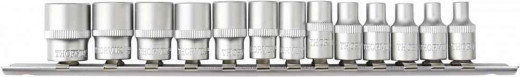 S11S1213SM Набор головок торцевых 12-гранных 1/4"DR на держателе, 4-14 мм, 13 предметов фото, характеристики