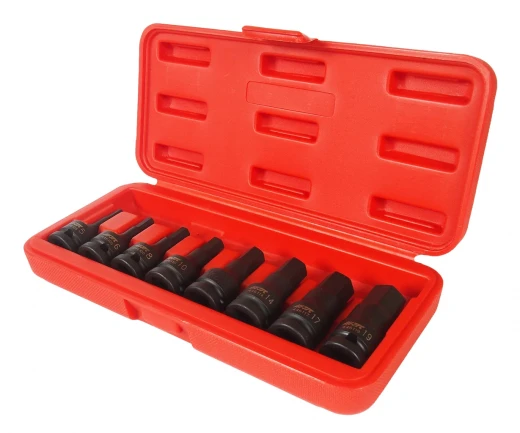Набор бит-головок 1/2" HEX H5-19ммх60мм ударных 8 предметов в кейсе JTC фото, характеристики