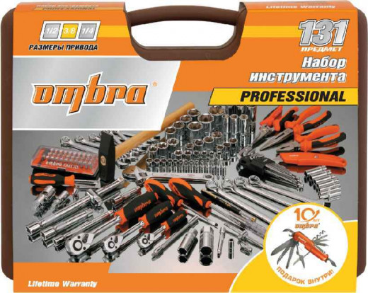 OMT131S18 Набор инструмента универсальный 1/4", 3/8" и 1/2"DR, 131 предмет (юбилейная серия) фото, характеристики