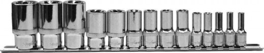 910714 Набор головок торцевых глубоких 1/4", 3/8", 1/2"DR на держателе, внешний TORX®, E4-E24, 14 предметов фото, характеристики