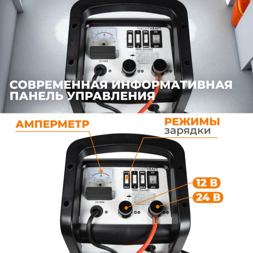 WDK-Start400 Пуско-зарядное устройство 290А, 12/24В фото, характеристики