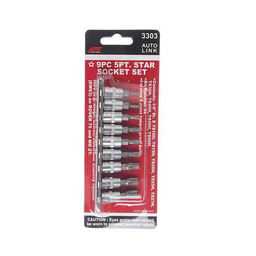Набор бит-головок 1/4" TORX 5-ти гранных TS10H-TS50H 9 предметов JTC фото, характеристики