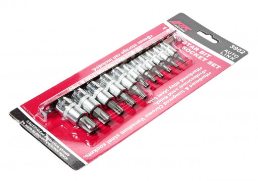 Набор головок торцевых 1/4"-3/8" TORX Т10Н-Т60Н с отверстием 11 предметов JTC фото, характеристики