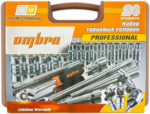 911224 Набор головок торцевых с аксессуарами 1/2"DR, 8-32 мм, 24 предмета фото, характеристики