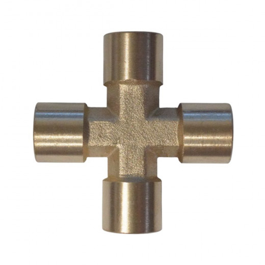 WDK-24FFB Фитинг X - образный, резъба 1/4" PT, F-F-F-F (внутренний), латунь фото, характеристики