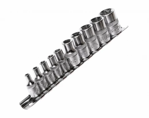 Набор головок торцевых 1/4"-3/8" TORX Е4-Е18 10 предметов JTC фото, характеристики