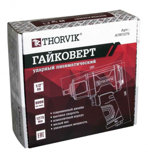 AIW1275 Гайковерт ударный пневматический 1/2"DR 8000 об/мин, 1275 Нм фото, характеристики