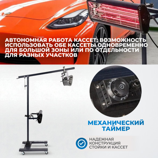 OPT-F22 Двухкассетная мобильная ИК сушка на двухсекционной стойке фото, характеристики