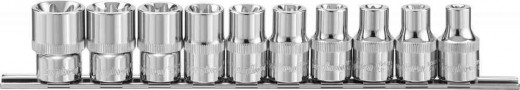 912610 Набор головок торцевых 1/2"DR на держателе, внешний TORX®, E8-E24, 10 предметов фото, характеристики