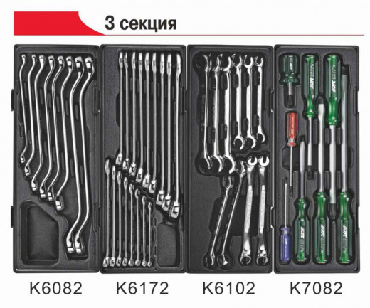 Тележка инструментальная 7 секций (JTC-3931) с набором инструментов 225 предметов JTC фото, характеристики