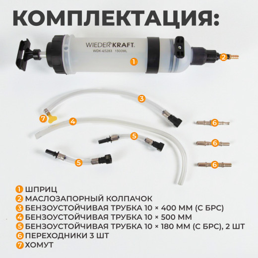 WDK-65283 Шприц для технических жидкостей 1,5 л фото, характеристики