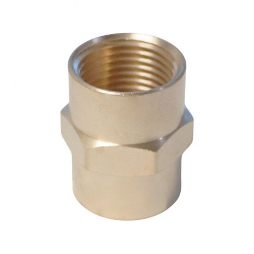 WDK-238FB Адаптер, резьба 3/8"-3/8" PT,  F-F (внутренний), латунь фото, характеристики