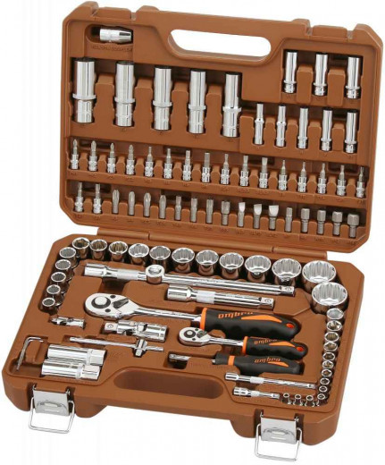 OMT94S12 Набор инструмента универсальный 1/4", 1/2"DR с головками торцевыми 12-гранными 1/2"DR, 94 предмета фото, характеристики
