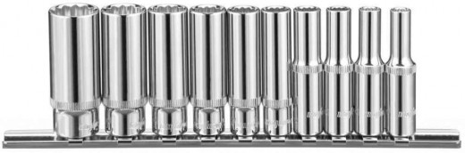 914910 Набор головок торцевых глубоких 12-гранных 1/4"DR на держателе, SAE 3/16"--9/16", 10 предметов фото, характеристики