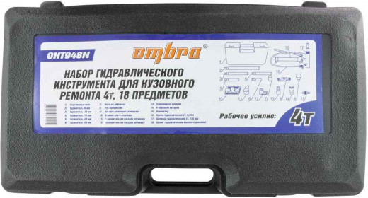 OHT948N Набор гидравлического инструмента для кузовного ремонта 4 т. 18 предметов фото, характеристики